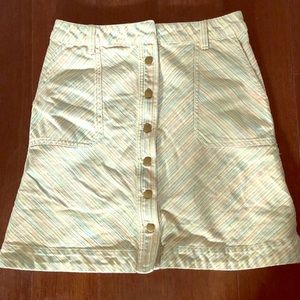 Anthropologie pastel denim skirt